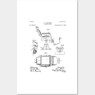 Barbers Chair Patent - Barber Art - Black And White Posters and Art